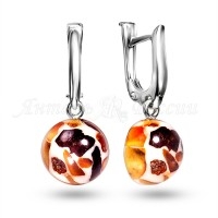 Серьги с янтарем и ювелирной смолой