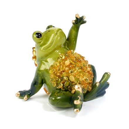 Лягушка зеленая, керамика/Янтарь купить