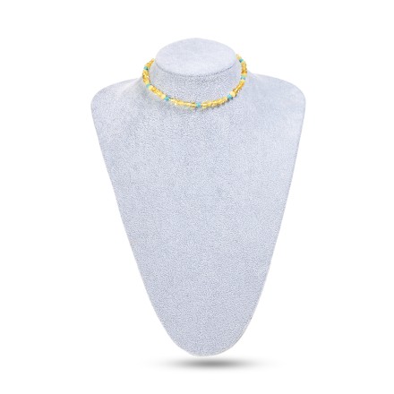 Бусы детские &quot;Мятый шар&quot; из Янтаря с бирюзой купить