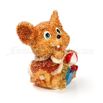 Мышь Новогодняя с подарком, Янтарь купить