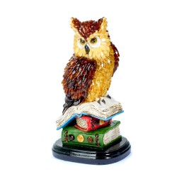 Статуэтка &quot;Мудрая Сова&quot; из Янтаря и полистоуна