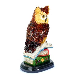 Статуэтка &quot;Мудрая Сова&quot; из Янтаря и полистоуна