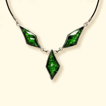 Колье &quot;Штрихи&quot; из Бернита Посеребрение купить