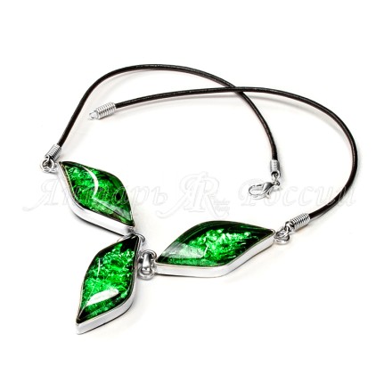 Колье &quot;Штрихи&quot; из Бернита Посеребрение купить