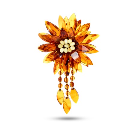 Брошь-кулон &quot;Лотос&quot; из Янтаря купить