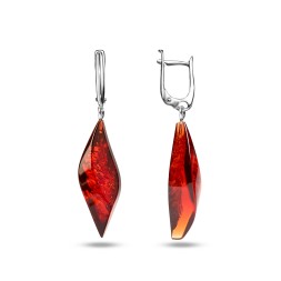 Серьги &quot;Штрихи&quot; из Бернита Посеребрение