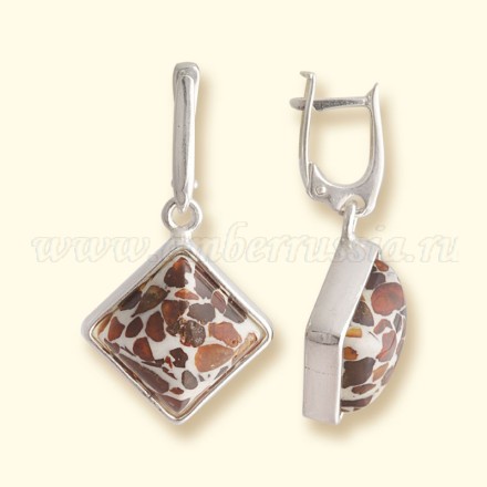 Серьги Посеребрение, янтарь, юв. смола купить