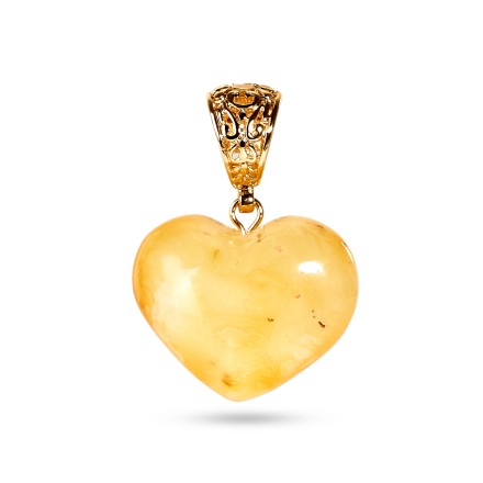Кулон &quot;Сердце&quot; из Янтаря и юв.сплава купить