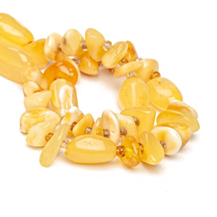 Бусы &quot;Галька/Сливка&quot; из Янтаря купить