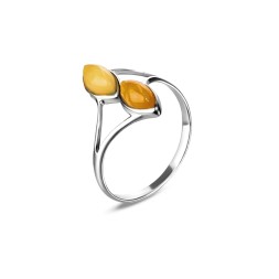Кольцо &quot;Инь-Янь&quot; Посеребрение с Янтарем