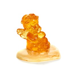 Фигурка &quot;Ангел на сердце&quot; из Янтаря и эпоксидной смолы