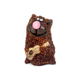 Кот с гитарой Янтарь/керамика