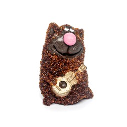 Кот с гитарой Янтарь/керамика