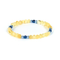 Браслет детский &quot;Мятый шар&quot; из Янтаря с перламутром