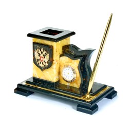 Набор настольный с часами &quot;Парламент&quot; из Янтаря