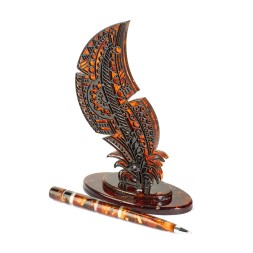 Письменный набор &quot;Перо&quot; из Янтаря