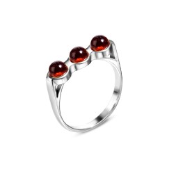 Кольцо c Янтарем Посеребрение