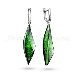 Серьги &quot;Штрихи&quot; из Бернита Посеребрение