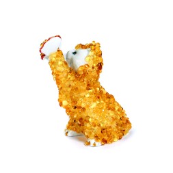 Кошка с бабочкой керамика/Янтарь