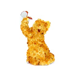 Кошка с бабочкой керамика/Янтарь