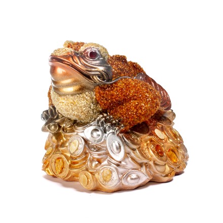 Фигурка &quot;Жаба&quot;-копилка  Макси с монетами Янтарь/керамика купить