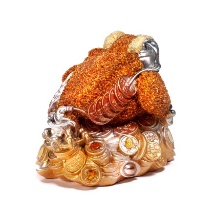 Фигурка &quot;Жаба&quot;-копилка  Макси с монетами Янтарь/керамика купить