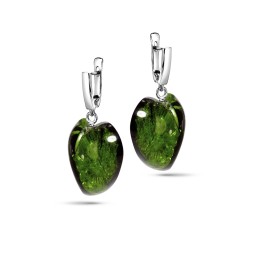 Серьги &quot;Сердце&quot; из Бернита Посеребрение