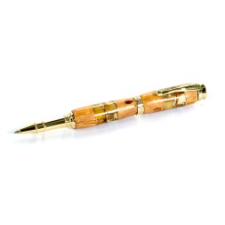 Ручка Премиум&quot;Кельт&quot; Янтарь/карельская береза, золото/хром