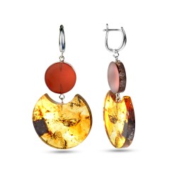 Серьги &quot;Месяц&quot; из Янтаря и юв.сплава
