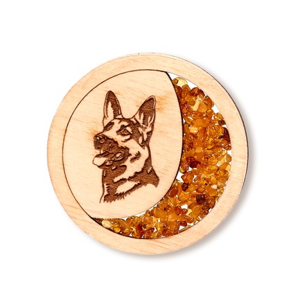 Магнит Овчарка Янтарь/Дерево купить