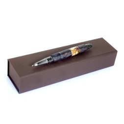 Ручка Премиум&quot;Ассириец&quot; Янтарь/карельская береза, антик латунь