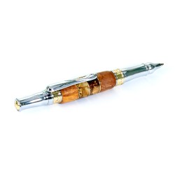 Ручка Премиум&quot;Византия&quot;Янтарь/карельская береза, хром/золото