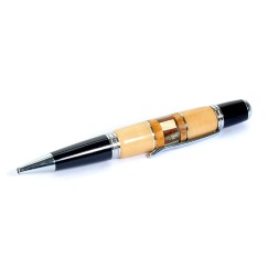 Ручка Премиум&quot;Невада 3&quot; Янтарь/рог, хром/черный глянец