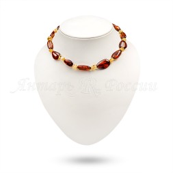 Бусы &quot;Галька/Сливка&quot; из Янтаря