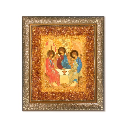 Икона &quot;св.Троица&quot; с Янтарем купить