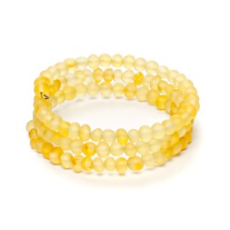 Браслет &quot;Мятый шар&quot; из Янтаря на струне