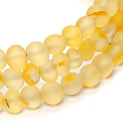 Браслет &quot;Мятый шар&quot; из Янтаря на струне