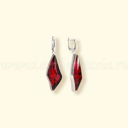 Серьги &quot;Штрихи&quot; из Бернита Посеребрение