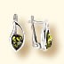 Серьги &quot;Слеза&quot; Посеребрение с Янтарем купить