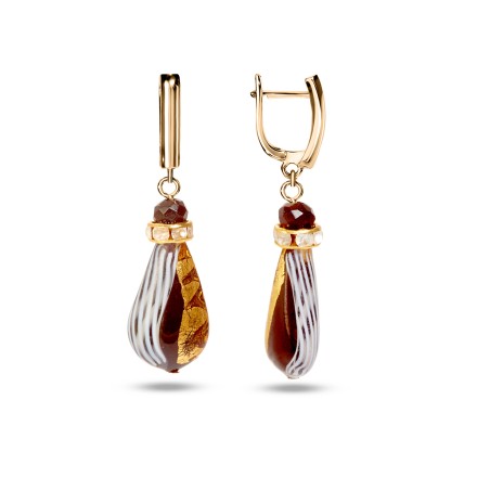 Серьги  &quot;MURANO&quot; из Янтаря и муранского стекла купить