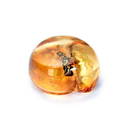 Сувенирный камень &quot;Оса&quot;, Янтарь полунатуральный с инклюзом купить
