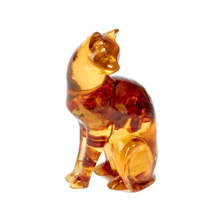 &quot;Кошка изящная&quot; фигурка Юв.смола с янтарем купить