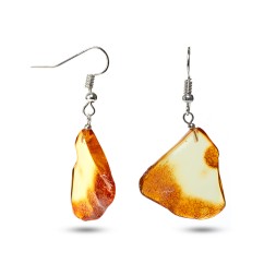 Серьги &quot;Спил&quot; из Янтаря и юв.сплава