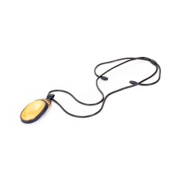 Колье &quot;Дуэт&quot; из Янтаря и нат кожи